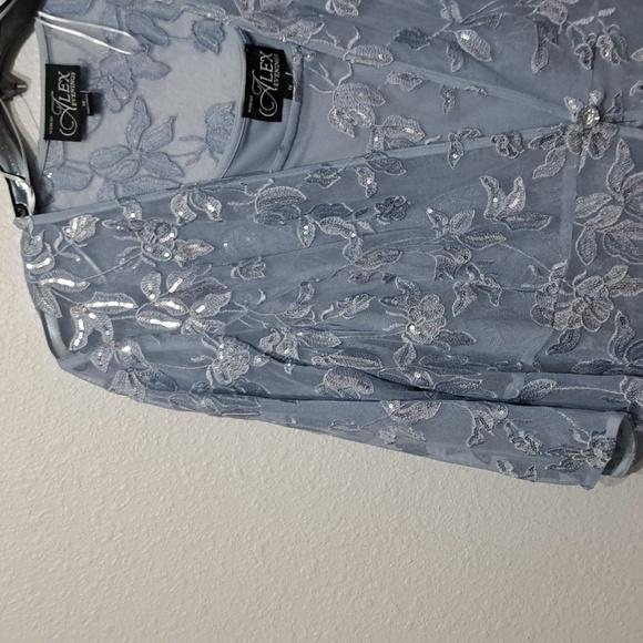 Alex Evenings Plus Size 3/4 Sleeve Embroidered Twinset - Picture 7 of 14